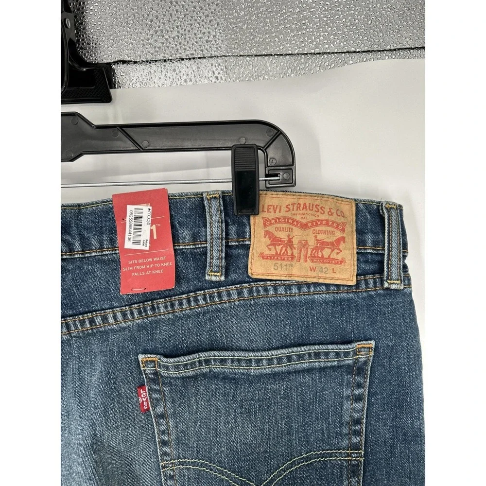 Levis 511 Slim Cutoff‎ Shorts Jorts 42 Medium Wash Denim Jean 11